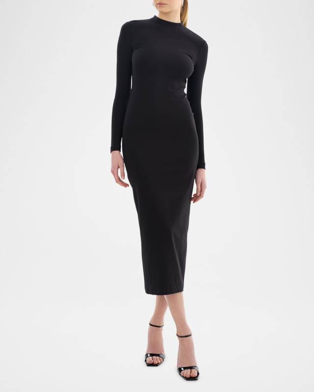 Mirella Mock-Neck Cutout Maxi Dress